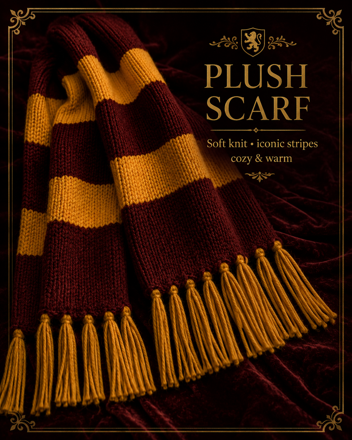 Gryffindor plush scarf detail