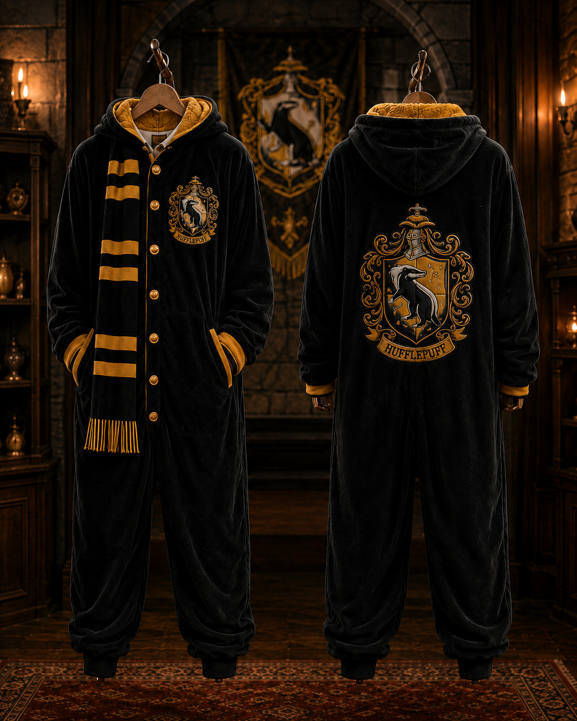 Hufflepuff Wizard House Onesie standing