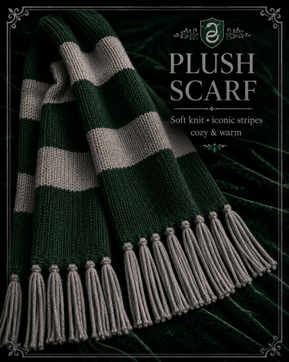 Slytherin plush scarf detail